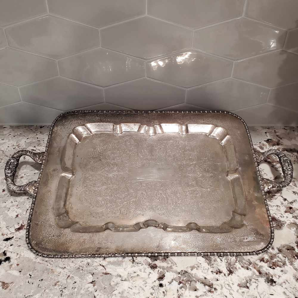 Vintage Silver-Plated Serving Tray